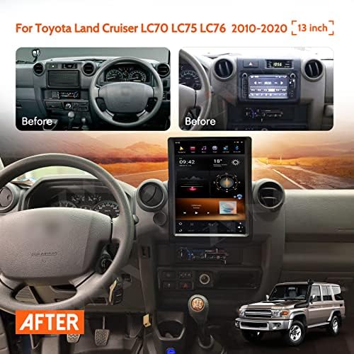 ZWNAV Android 11 Tesla Car Séreo para Toyota Land Cruiser LC70 LC75 LC76, Qualcomm Snapdragon, tela de toque IPS de 13 polegadas,