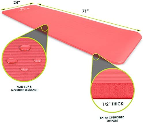 Prosourcefit extra grosso de tapete de exercícios de ioga, tapete de treino acolchoado para casa, tapete de ioga não-SIP para homens